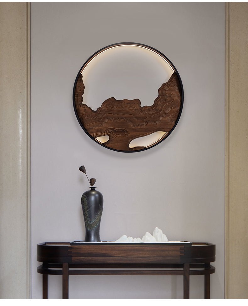Strata Topographic Wood LED Wall Light - product view 6