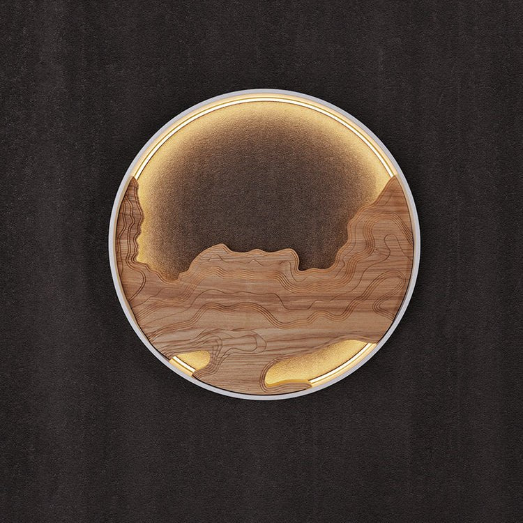 Strata Topographic Wood LED Wall Light - product view 12