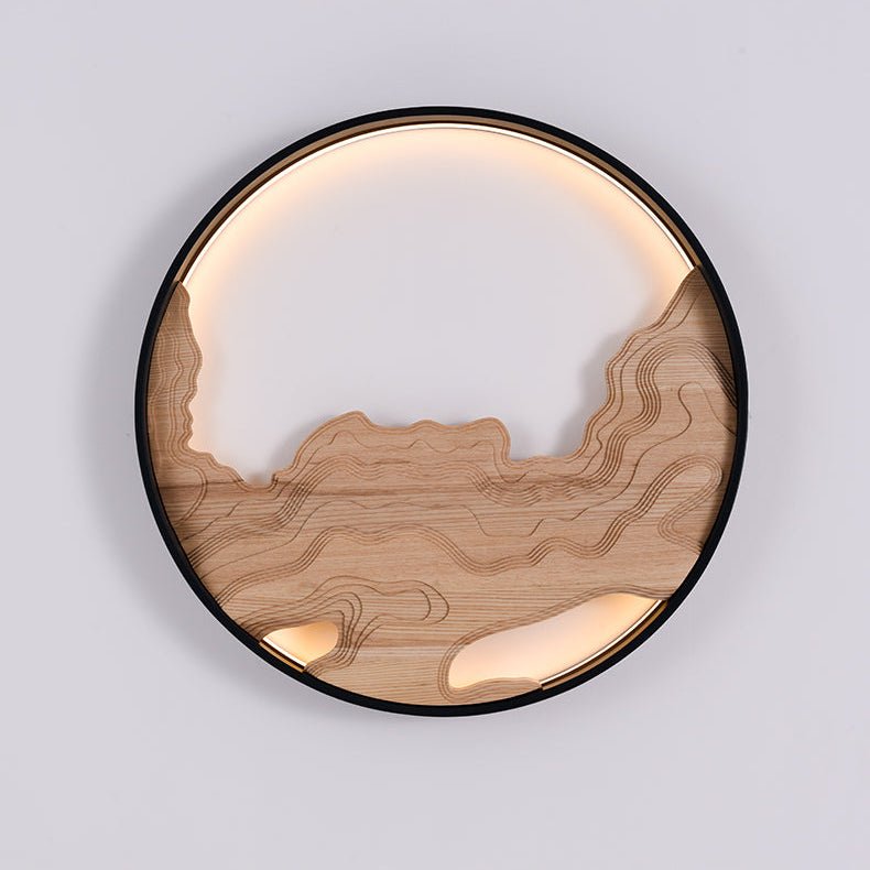 Strata Topographic Wood LED Wall Light - product view 13