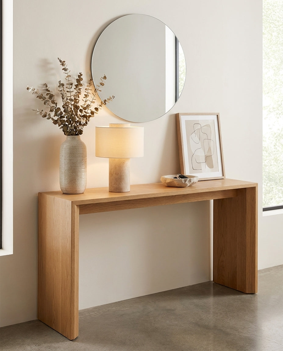 Straven Stone & Fabric Table Lamp — finish, form and interior detail 2