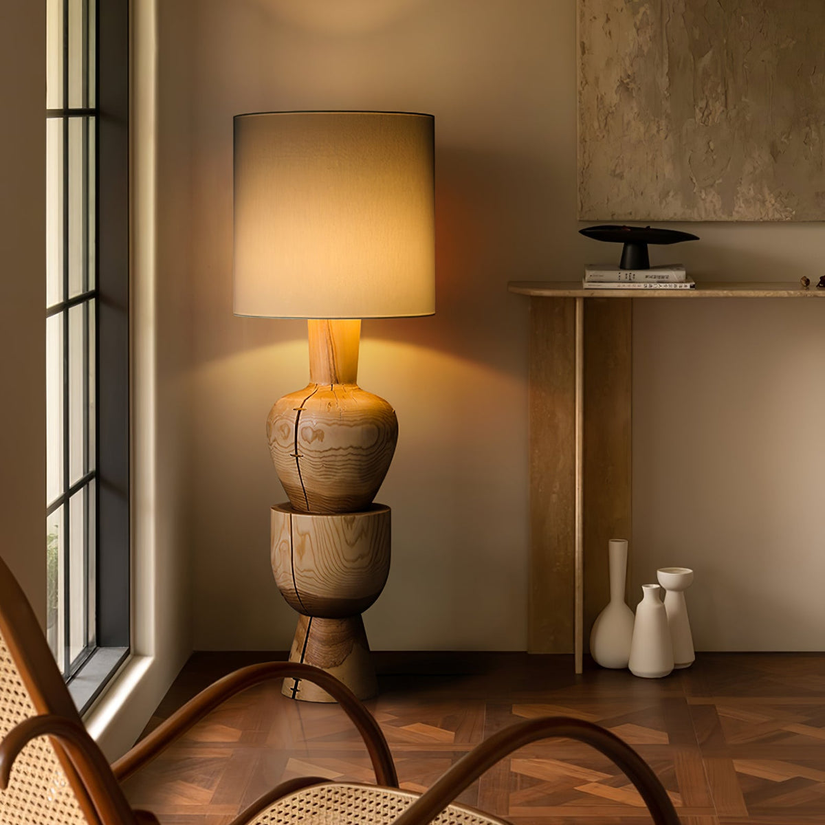Sylvia Wood Floor Lamp — product and interior detail 2