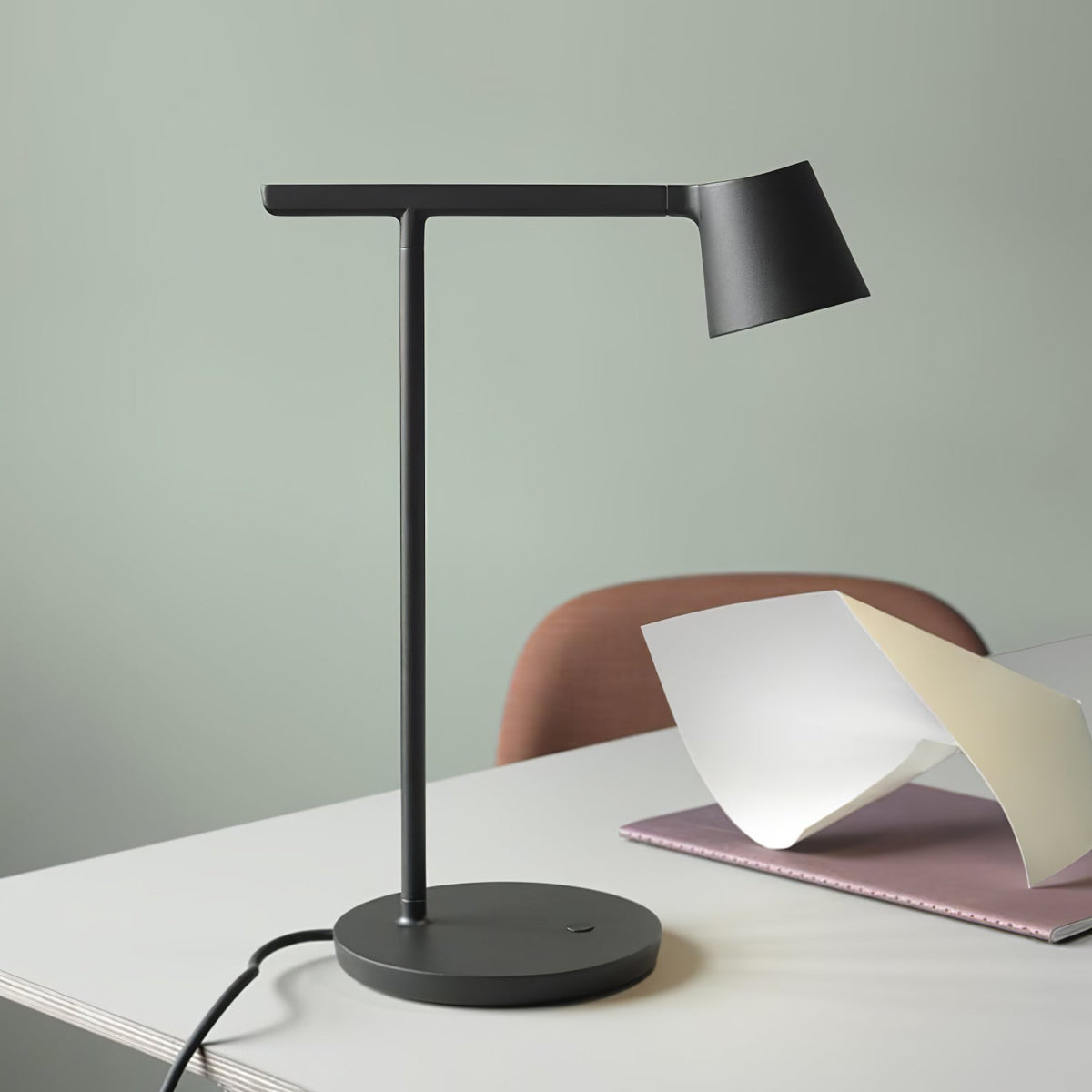 Talen Fixed-Head LED Desk Lamp — product, finish and specification view 2