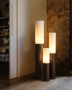 Timber Column Wood and Fabric Floor Lamp - product view 2