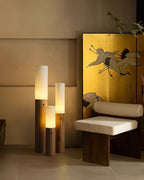 Timber Column Wood and Fabric Floor Lamp - product view 11