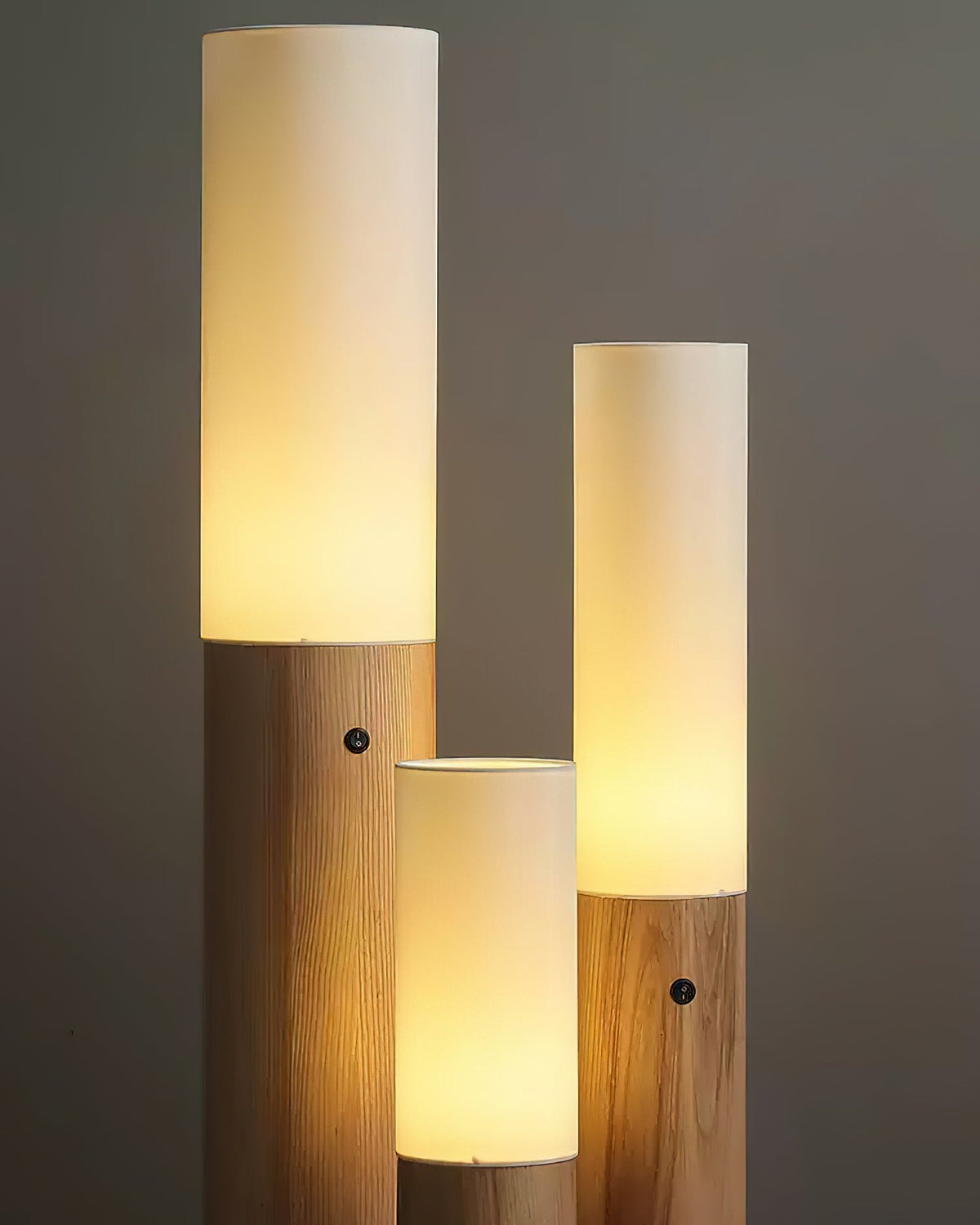 Timber Column Wood and Fabric Floor Lamp - product view 14