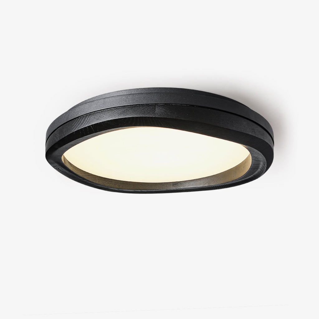 Timber Round Wood Ceiling Lamp — product and interior detail 5