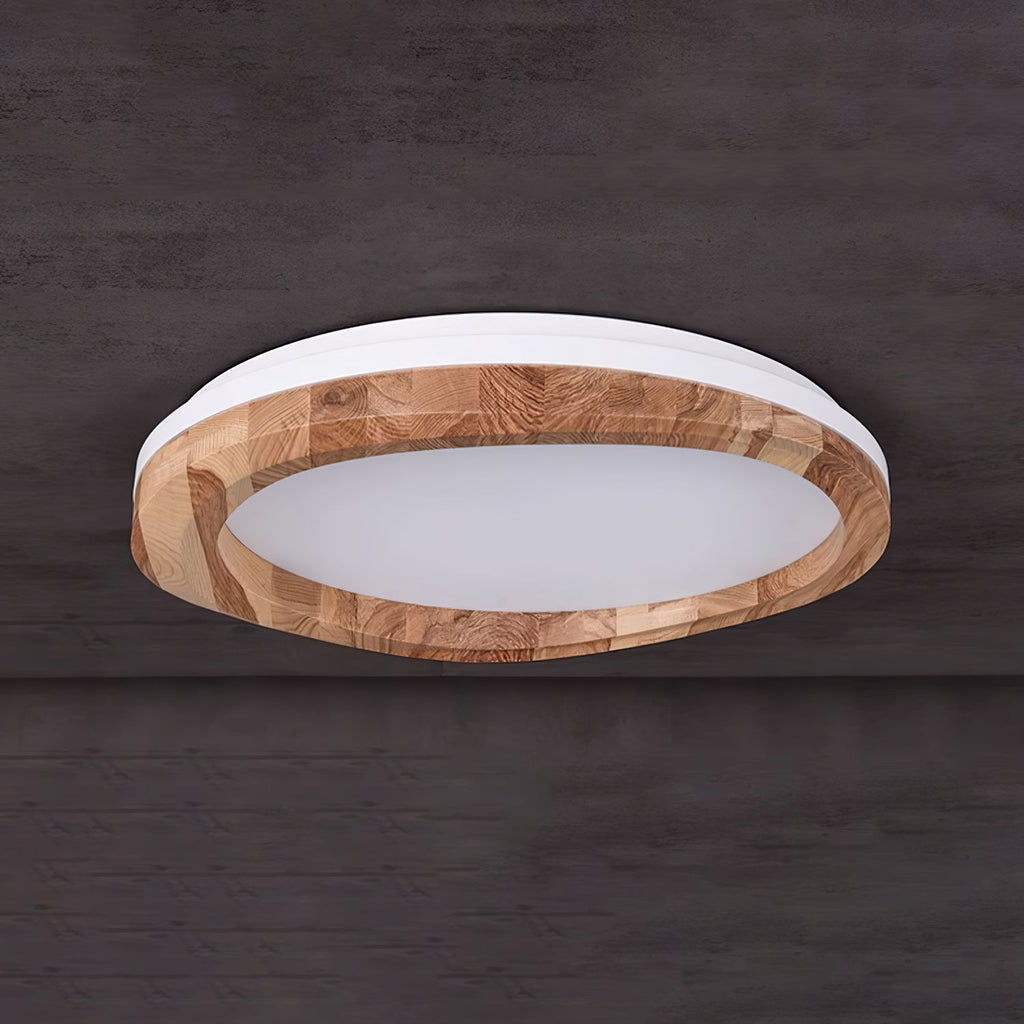 Timber Round Wood Ceiling Lamp — product and interior detail 9