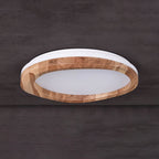 Timber Round Wood Ceiling Lamp — product and interior detail 9
