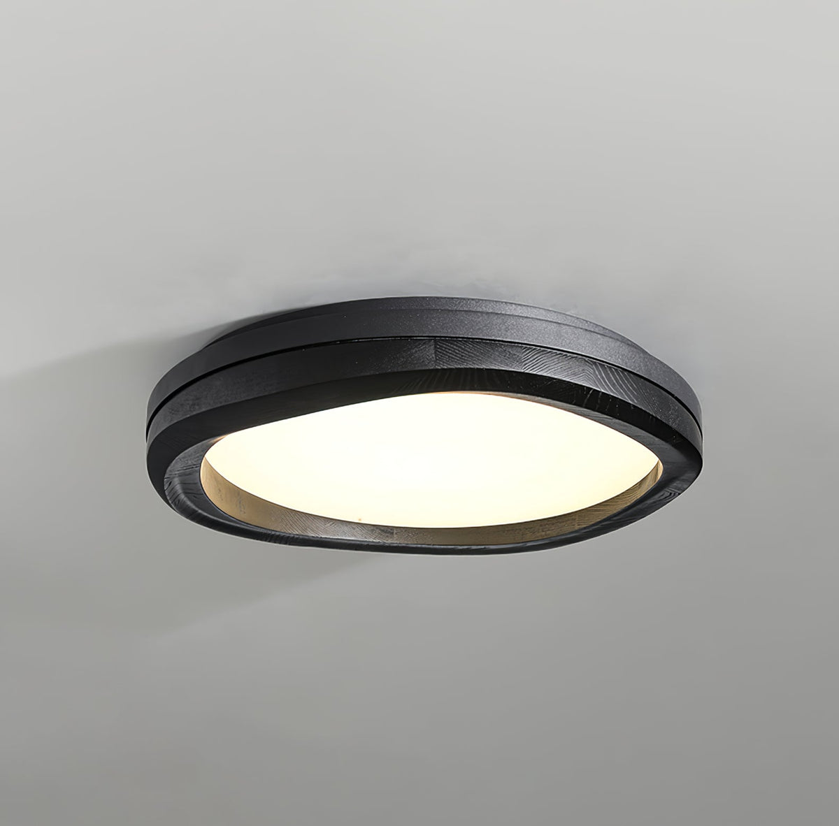 Timber Round Wood Ceiling Lamp — product and interior detail 11
