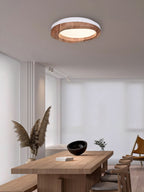Timber Round Wood Ceiling Lamp — product and interior detail 13