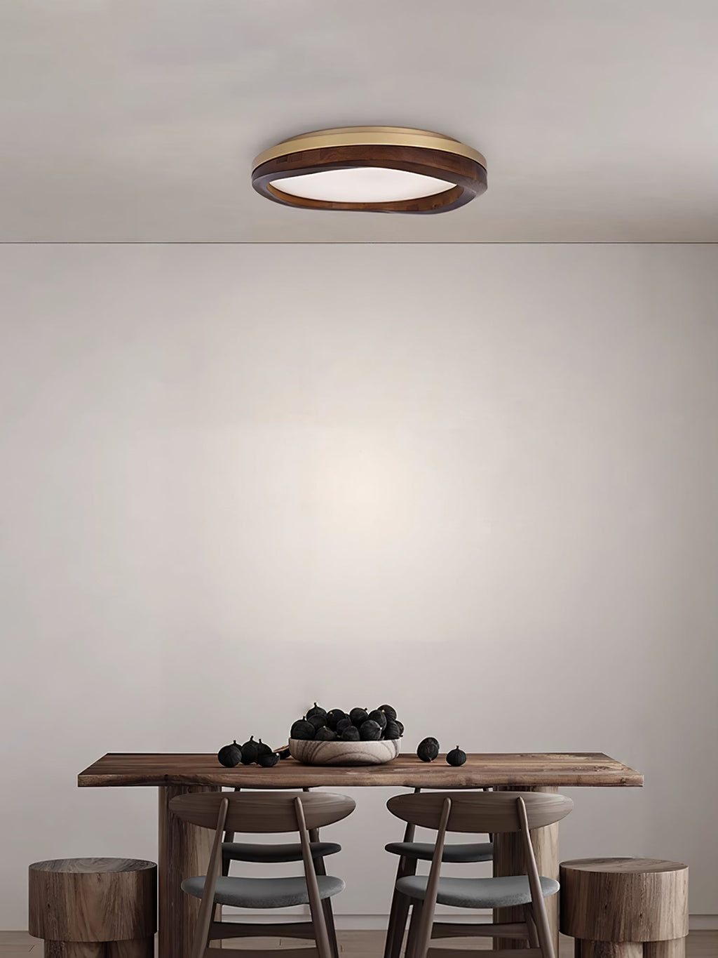 Timber Round Wood Ceiling Lamp — product and interior detail 15