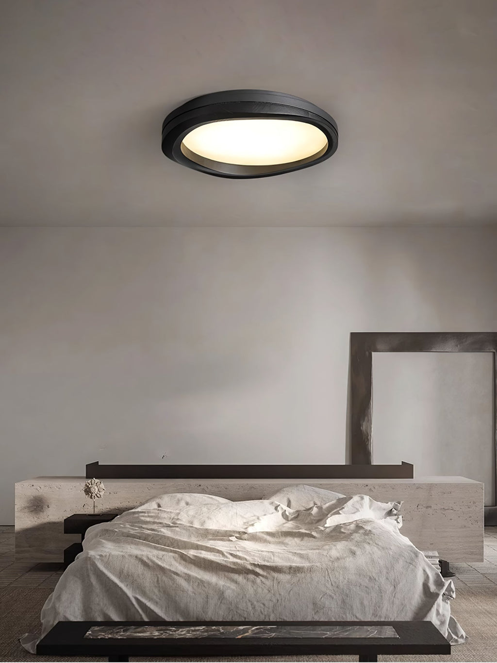 Timber Round Wood Ceiling Lamp — product and interior detail 16