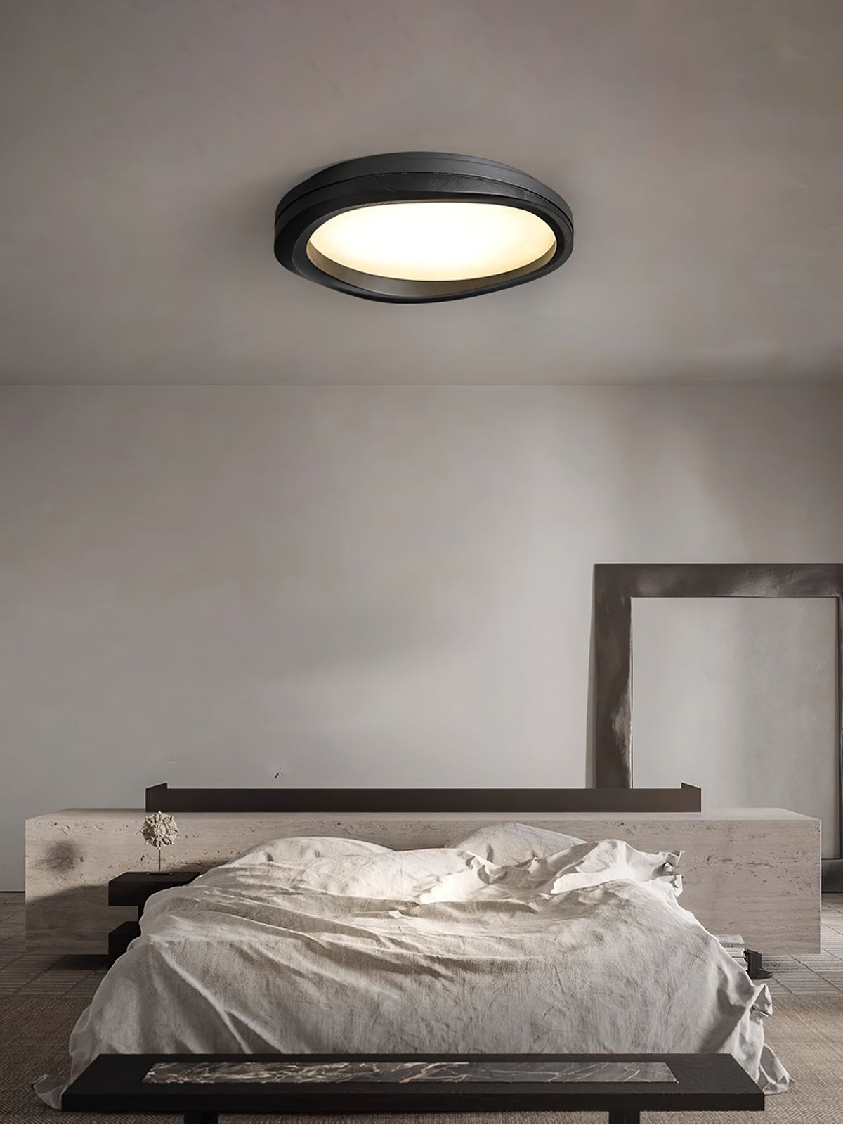 Timber Round Wood Ceiling Lamp — product and interior detail 16