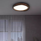 Timber Round Wood Ceiling Lamp — product and interior detail 19