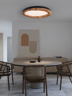 Timber Round Wood Ceiling Lamp — product and interior detail 22
