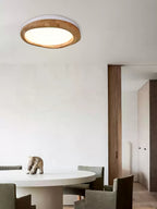 Timber Round Wood Ceiling Lamp — product and interior detail 23