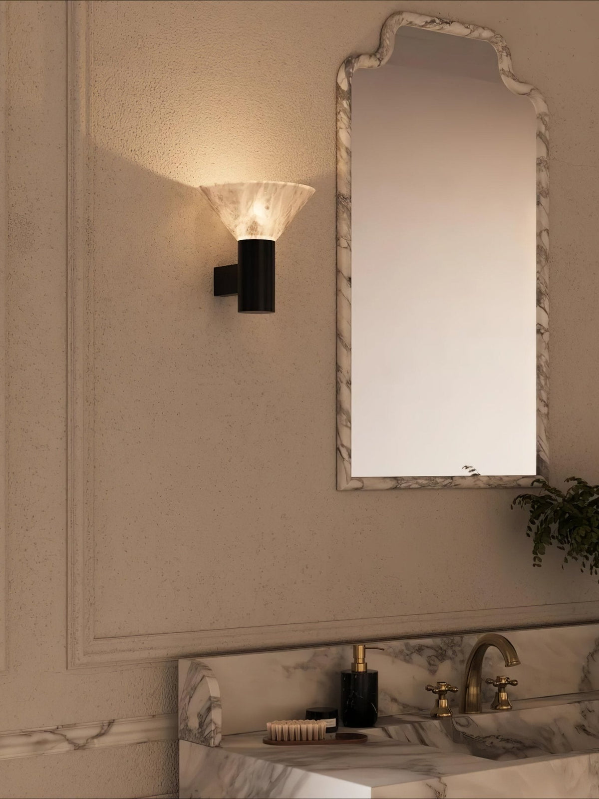 Torres Alabaster Cone Wall Sconce – wall sconce product view 7