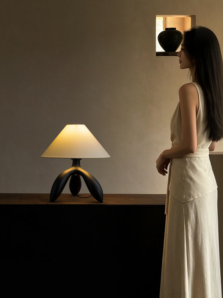 Trefoil Wood Table Lamp — product and interior detail 12