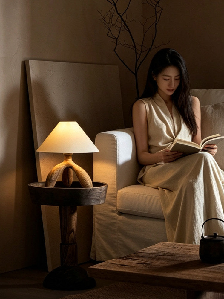 Trefoil Wood Table Lamp — product and interior detail 14