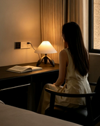 Trefoil Wood Table Lamp — product and interior detail 15
