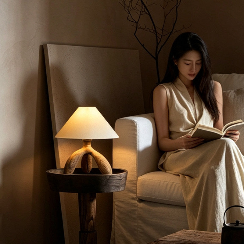 Trefoil Wood Table Lamp — product and interior detail 17