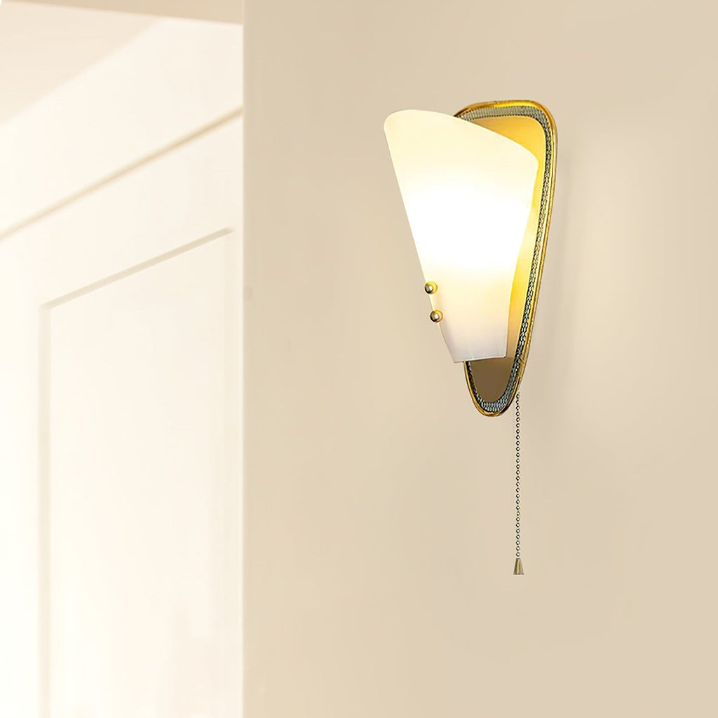 Trevane Triangular Tassel Wall Sconce — finish, form and room detail 2