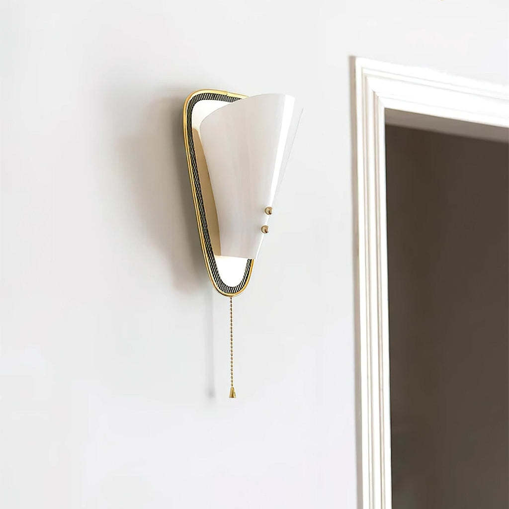 Trevane Triangular Tassel Wall Sconce — finish, form and room detail 5