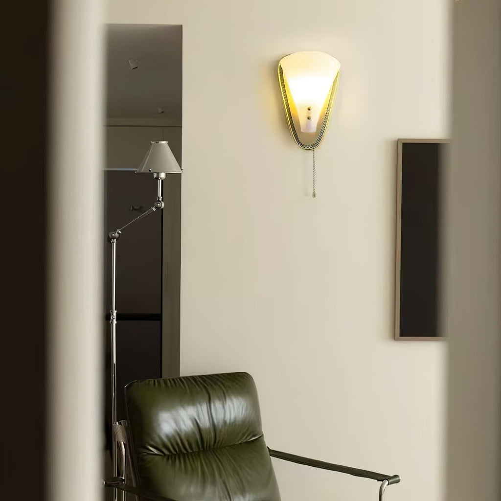 Trevane Triangular Tassel Wall Sconce — finish, form and room detail 7