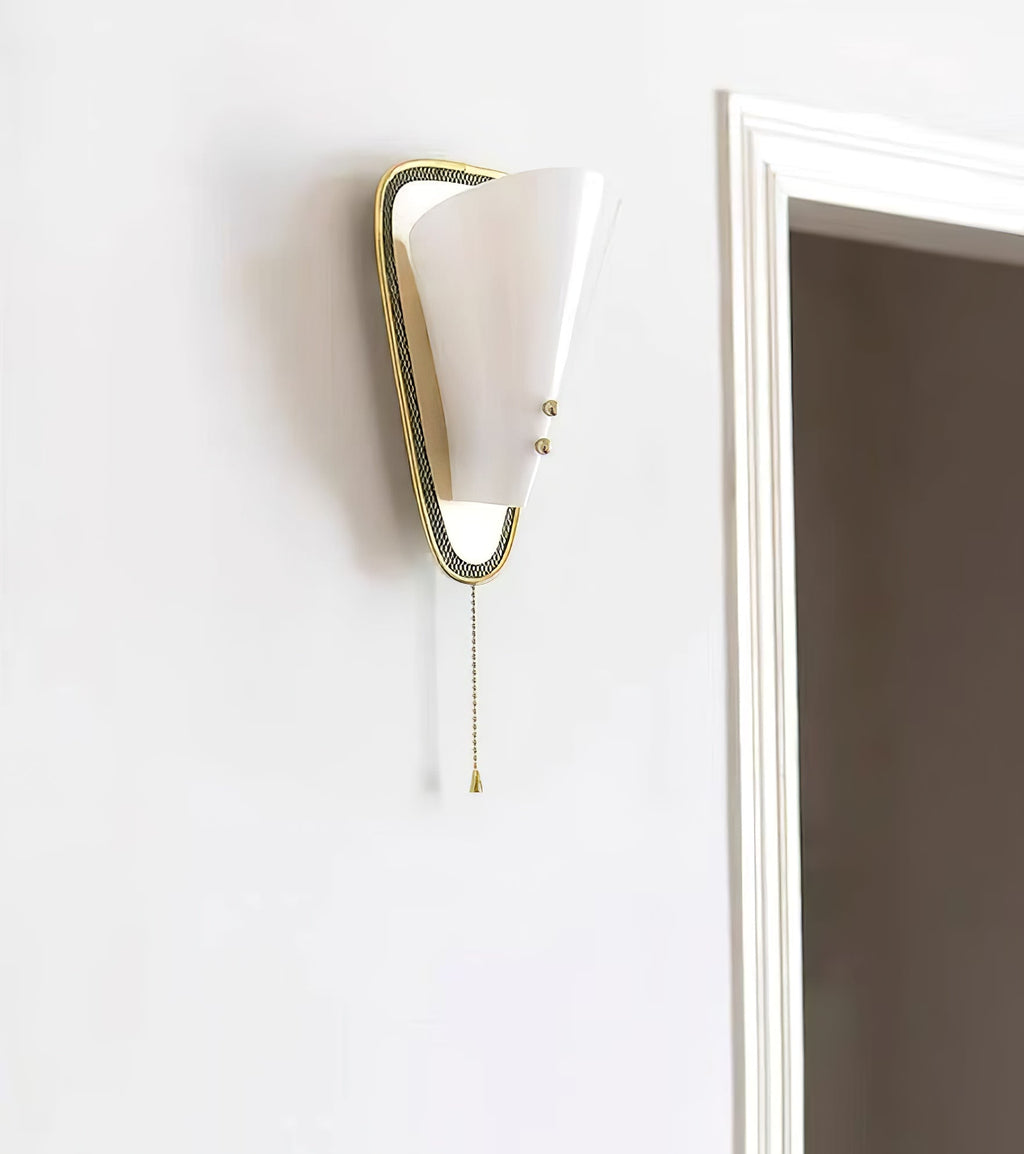 Trevane Triangular Tassel Wall Sconce — finish, form and room detail 12