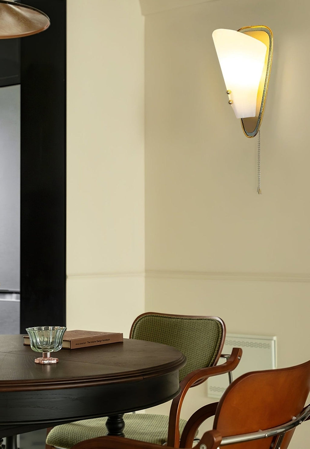 Trevane Triangular Tassel Wall Sconce — finish, form and room detail 14