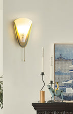 Trevane Triangular Tassel Wall Sconce — finish, form and room detail 15