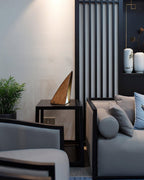 Triangular Wood Rechargeable LED Table Lamp — design and interior detail 5