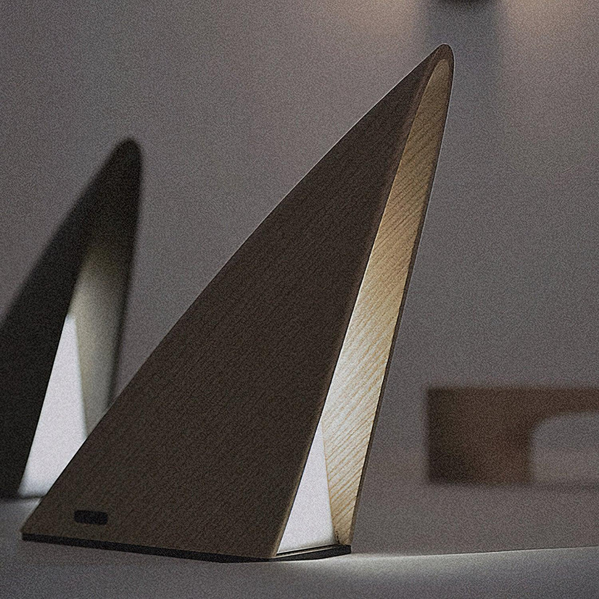 Triangular Wood Rechargeable LED Table Lamp — design and interior detail 8