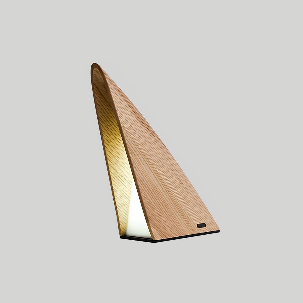 Triangular Wood Rechargeable LED Table Lamp — design and interior detail 11
