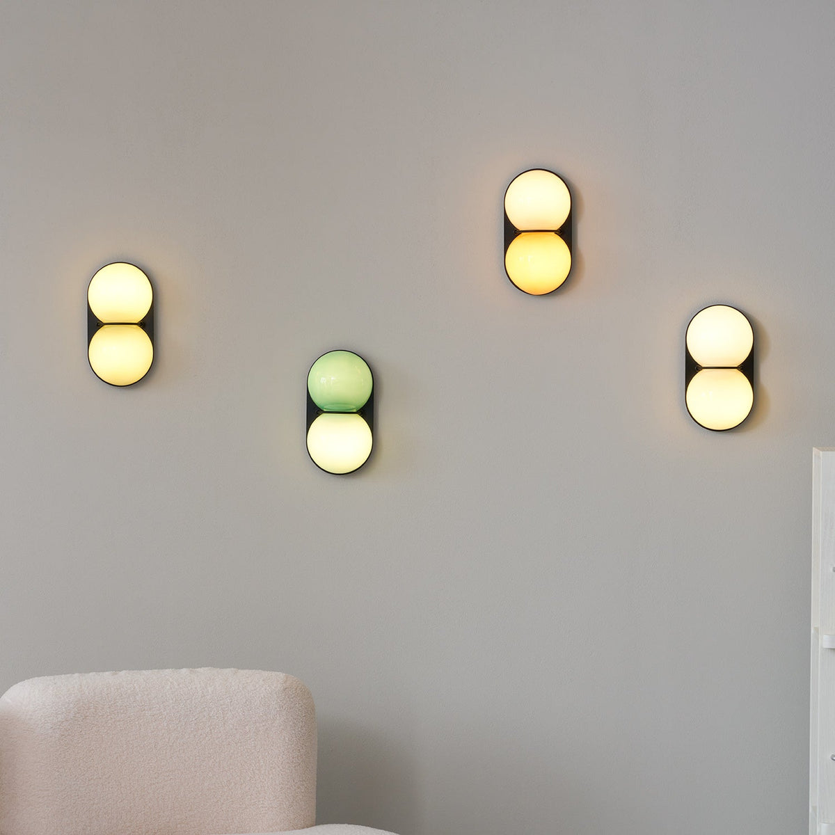 Two Globe Colored Glass Wall Sconce — design detail 60