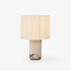 Veira Pleated Shade Marble Rechargeable Lamp — product view
