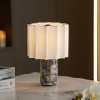 Veira Pleated Shade Marble Rechargeable Lamp — product, finish and specification view 5