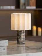 Veira Pleated Shade Marble Rechargeable Lamp — product, finish and specification view 7