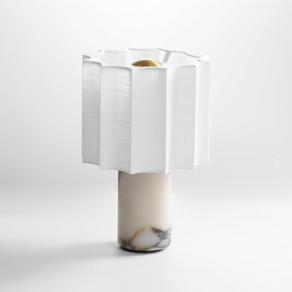 Veira Pleated Shade Marble Rechargeable Lamp — product, finish and specification view 8