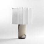 Veira Pleated Shade Marble Rechargeable Lamp — product, finish and specification view 9