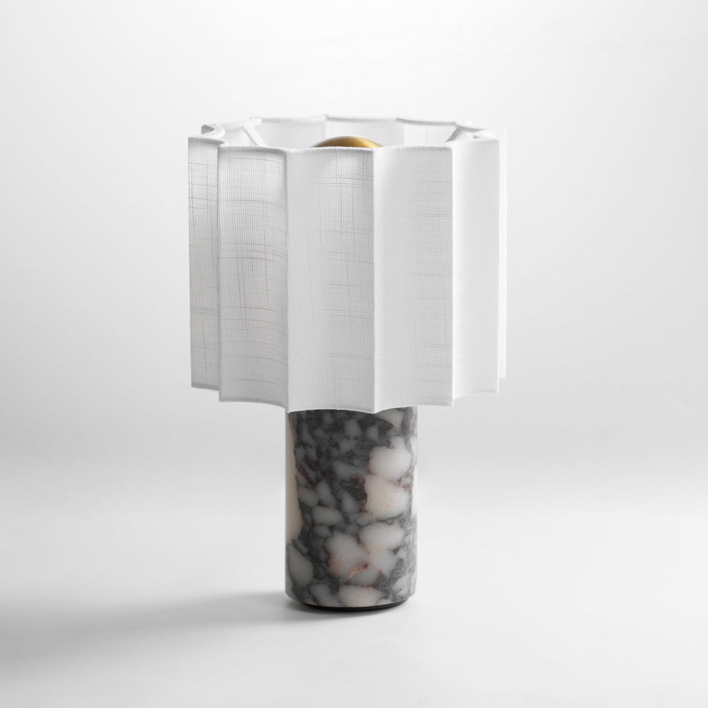 Veira Pleated Shade Marble Rechargeable Lamp — product, finish and specification view 10