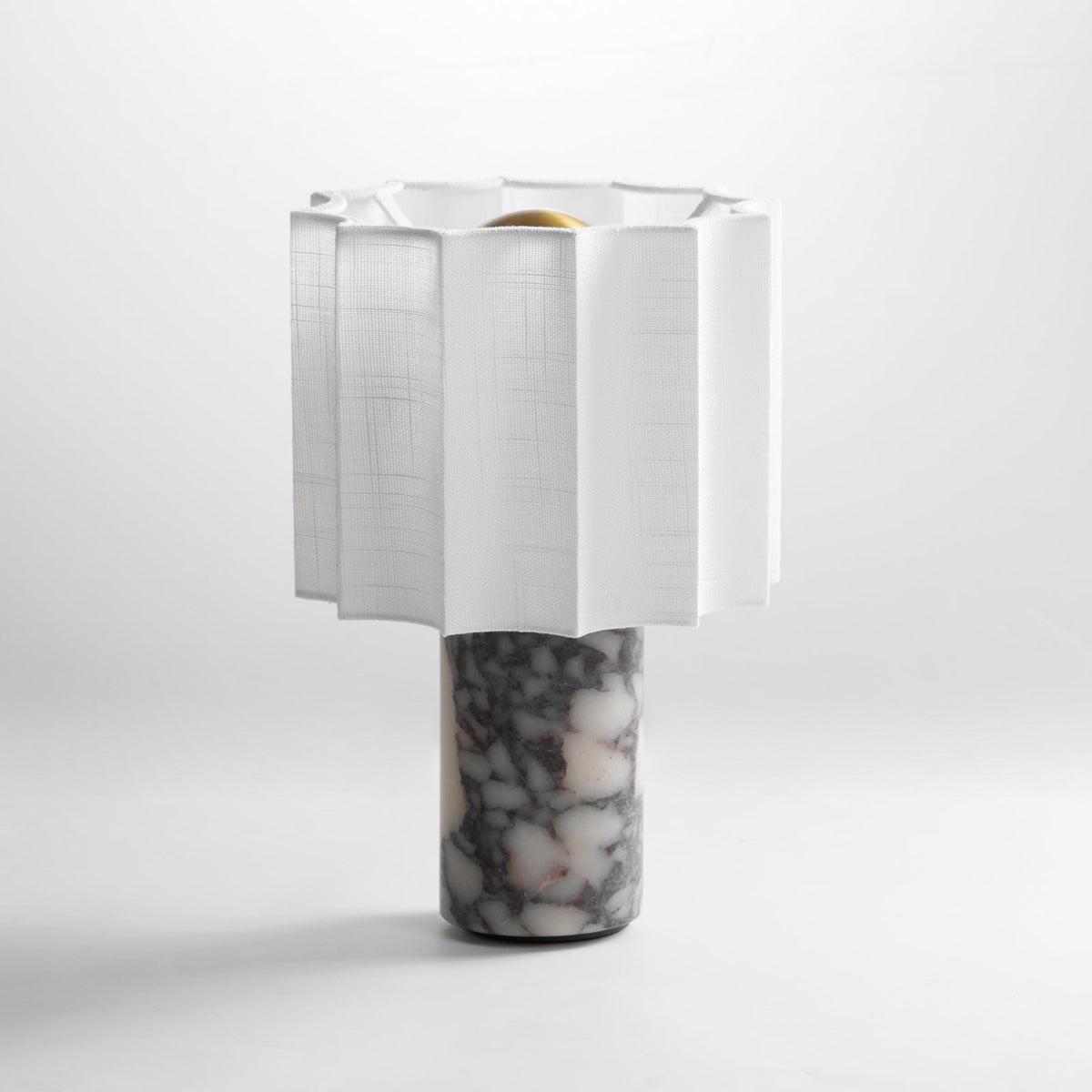 Veira Pleated Shade Marble Rechargeable Lamp — product, finish and specification view 10
