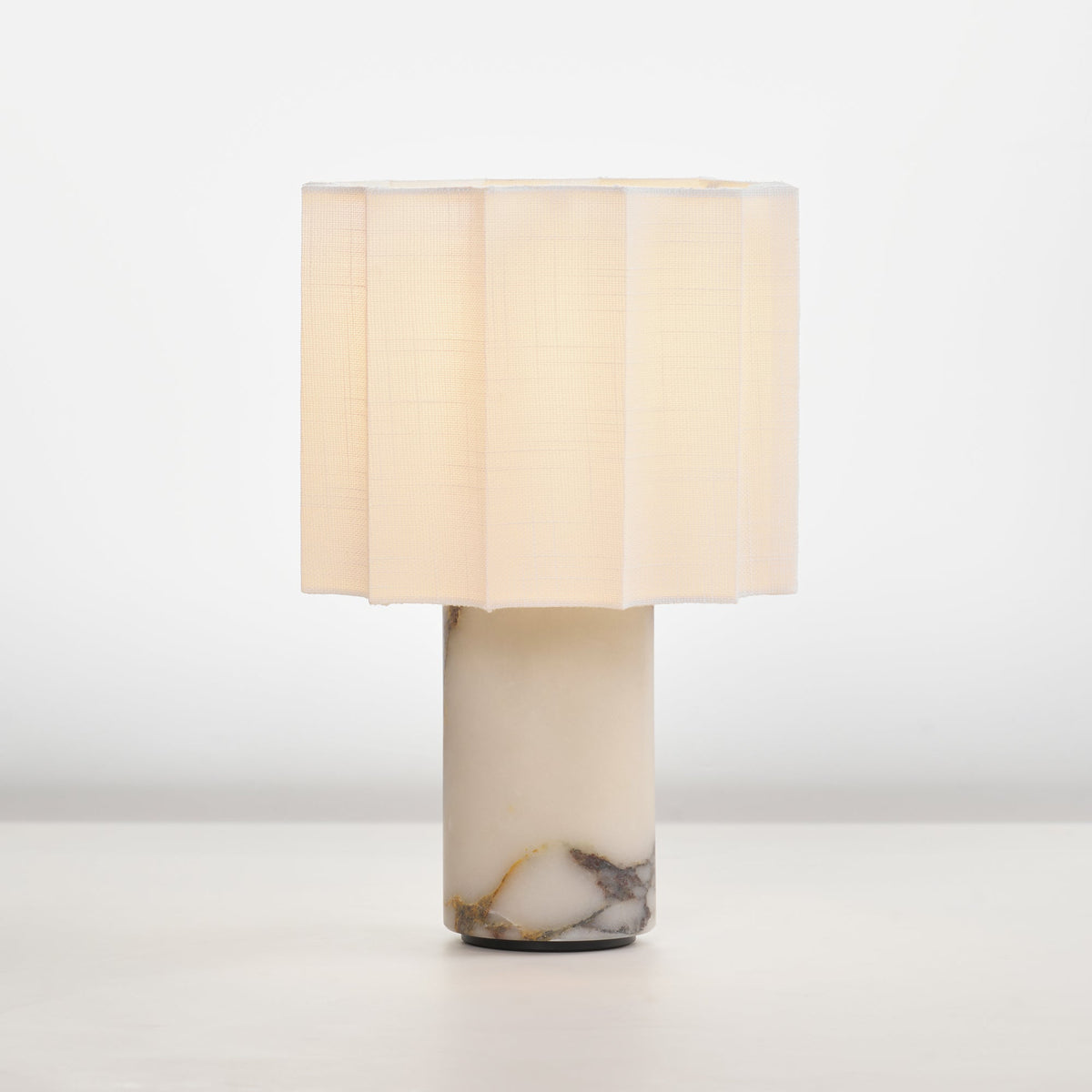 Veira Pleated Shade Marble Rechargeable Lamp — product, finish and specification view 11