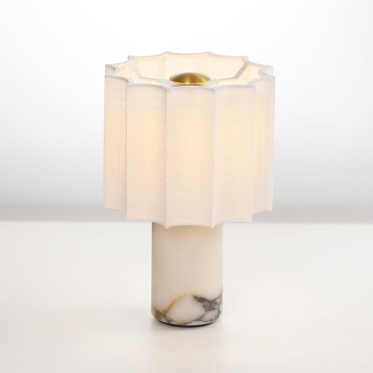 Veira Pleated Shade Marble Rechargeable Lamp — product, finish and specification view 12
