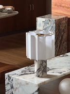 Veira Pleated Shade Marble Rechargeable Lamp — product, finish and specification view 19
