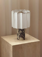 Veira Pleated Shade Marble Rechargeable Lamp — product, finish and specification view 21