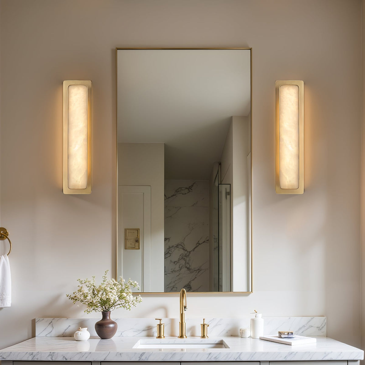 Velmora Alabaster LED Wall Sconce – product view 2