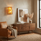 Veltra Faceted Glass Wall Sconce — finish, form and room detail 2