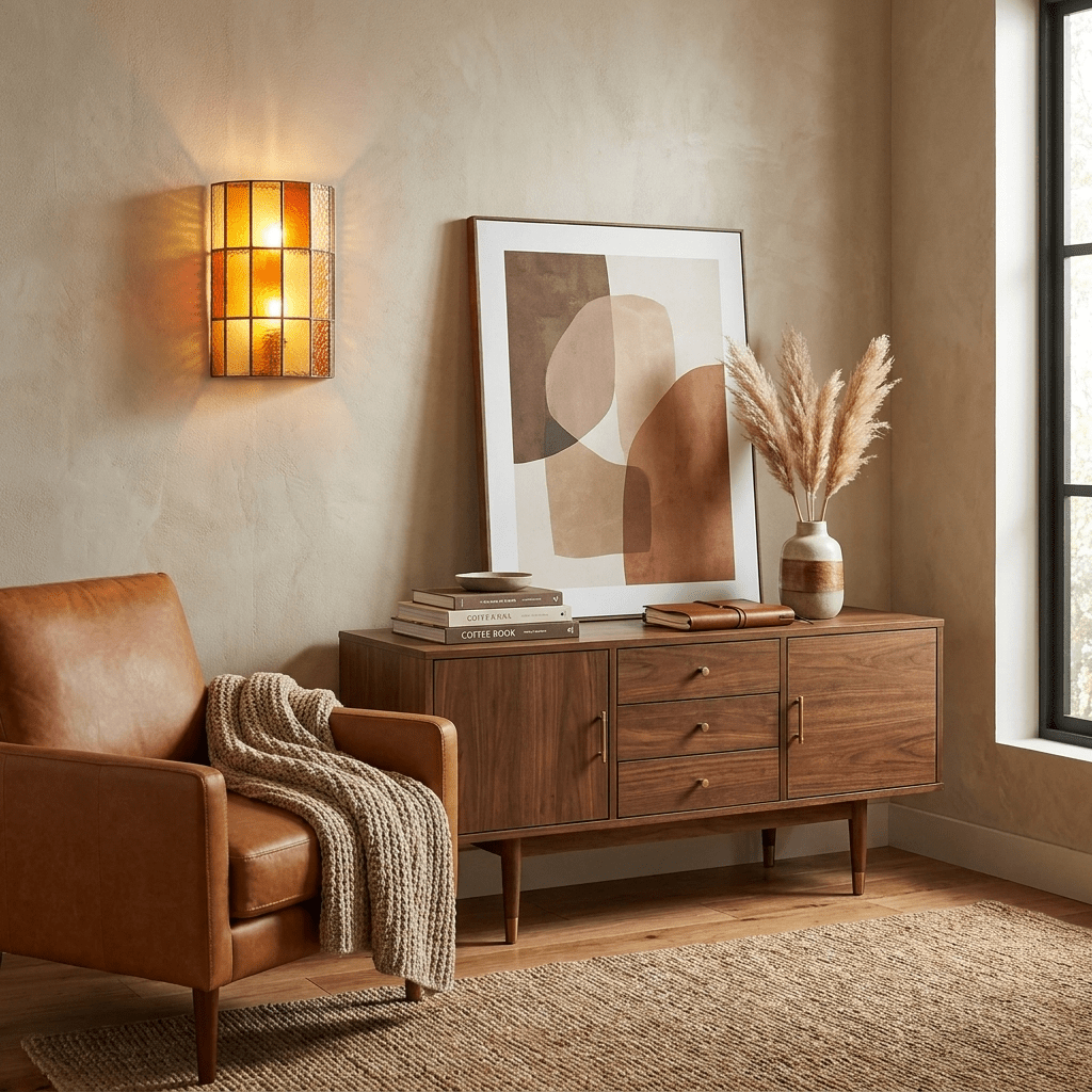 Veltra Faceted Glass Wall Sconce — finish, form and room detail 2