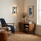 Veltra Faceted Glass Wall Sconce — finish, form and room detail 4